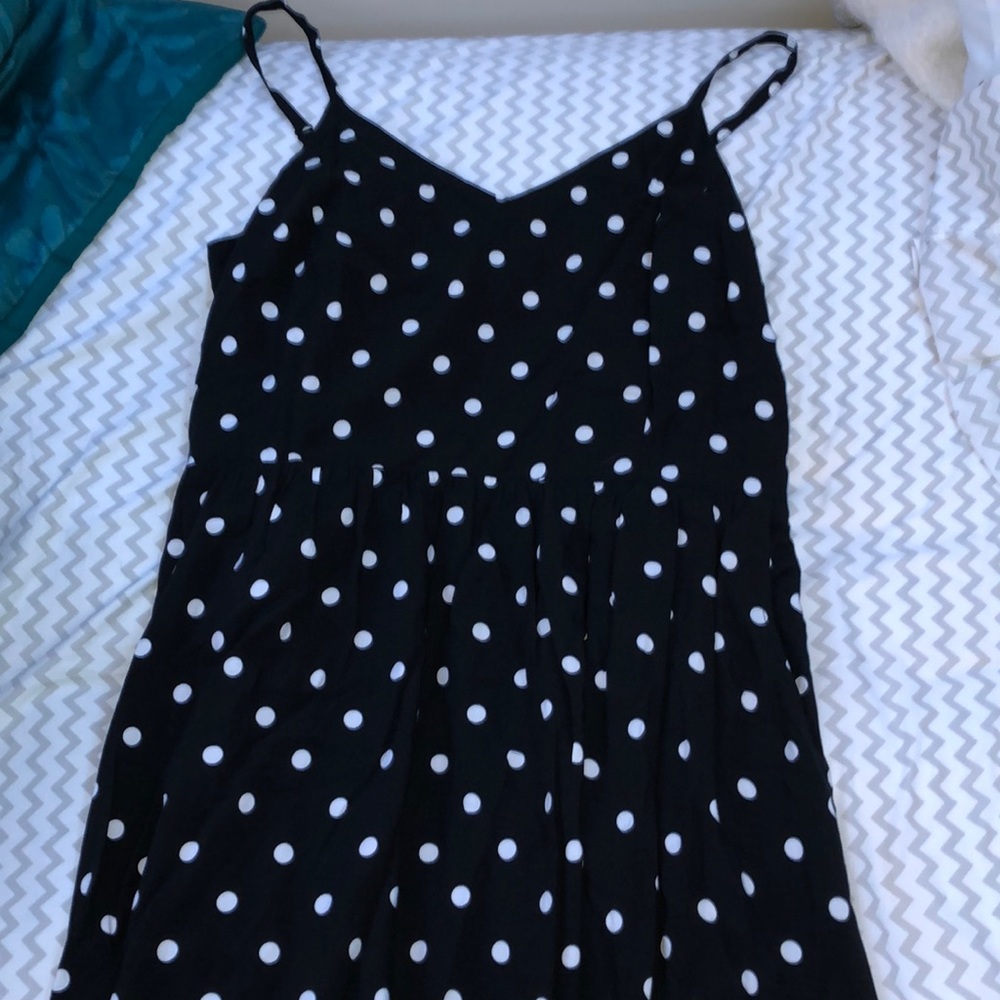 Old Navy Black and White Polka Dot Maxi Dress